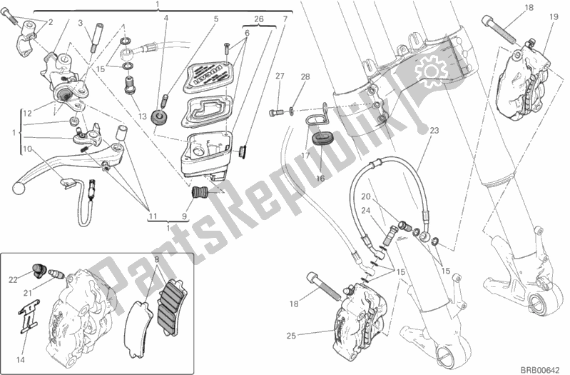 All parts for the Front Brake System of the Ducati Diavel Xdiavel S 1260 2019